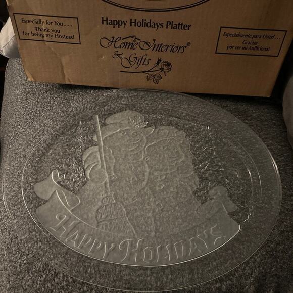 Vintage Home Interiors Happy Holidays Platter - Picture 1 of 4
